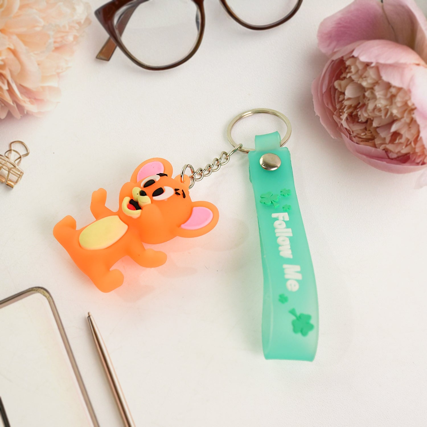 Cute Cartoon Silicone 3D Key Chain with Metal Hook & Strap (Pack of 1 / Mix Design) Cute Cartoon Silicone 3D Key Chain with Metal Hook & Strap (Pack of 1 / Mix Design)